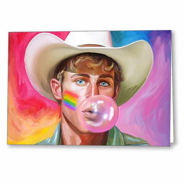 Blond Cowboy - Fun Gay Greeting Card art