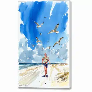 Liberating Moments - Gay themed canvas print featuring a beach scene