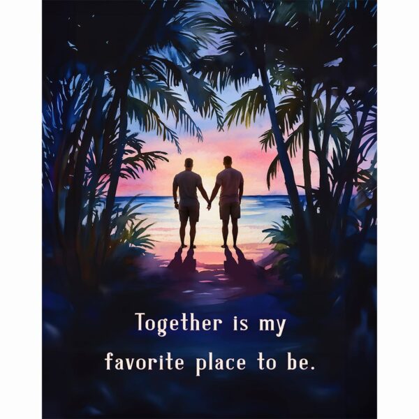 Gifts for Gay Couples - Romantic Art Print With Quote or customizable Text