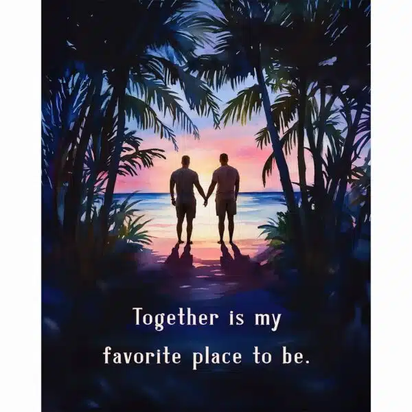 Gifts for Gay Couples - Romantic Art Print With Quote or customizable Text