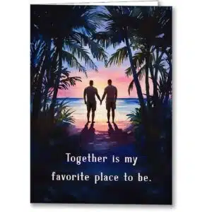 Gifts for Gay Couples - Romantic Greeting Card With Quote or customizable Text on the card front