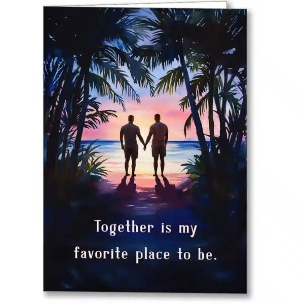 Gifts for Gay Couples - Romantic Greeting Card With Quote or customizable Text on the card front