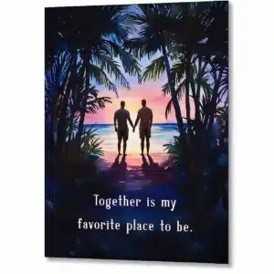 Gifts for Gay Couples - Romantic Metal Print With Quote or customizable Text