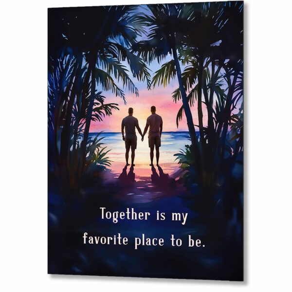 Gifts for Gay Couples - Romantic Metal Print With Quote or customizable Text