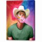 Colorful Gay Cowboy Canvas Print with a pop art pride-themed design