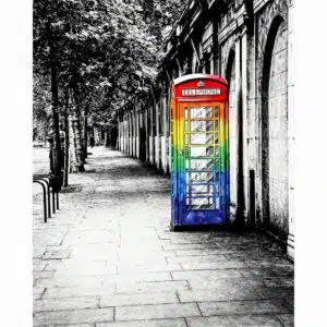 Rainbow Pride COlors British PHone Booth Art Print