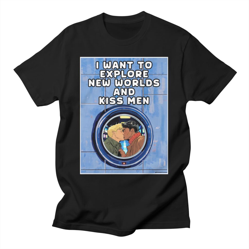 Geeky Gay T-Shirt aimed at Gay Sci-Fi Fans - Full Design