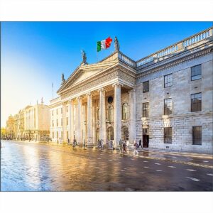 Dublin General Post Office Art Print featuring the bright beginning of a new day