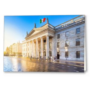 Dublin General Post Office Greeting Card with an image featuring the bright beginning of a new day