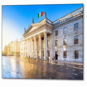 Dublin General Post Office Metal Print featuring the bright beginning of a new day
